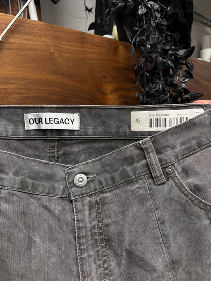 Our Legacy ‘Fatigue Cut’ Coated Grey Wide Leg Denim