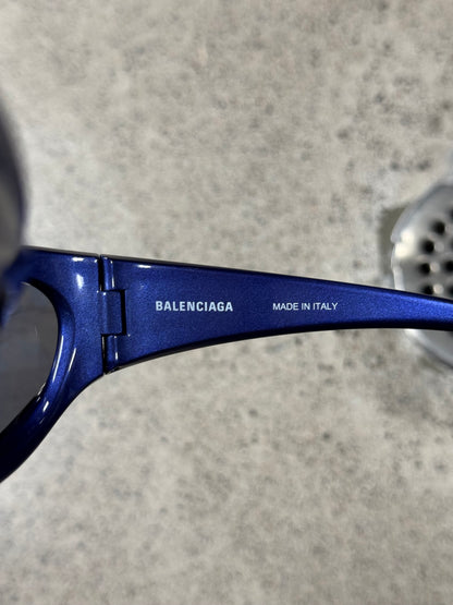 Balenciaga ‘Dynamo’ Blue Tint Oval Shape Sunglasses
