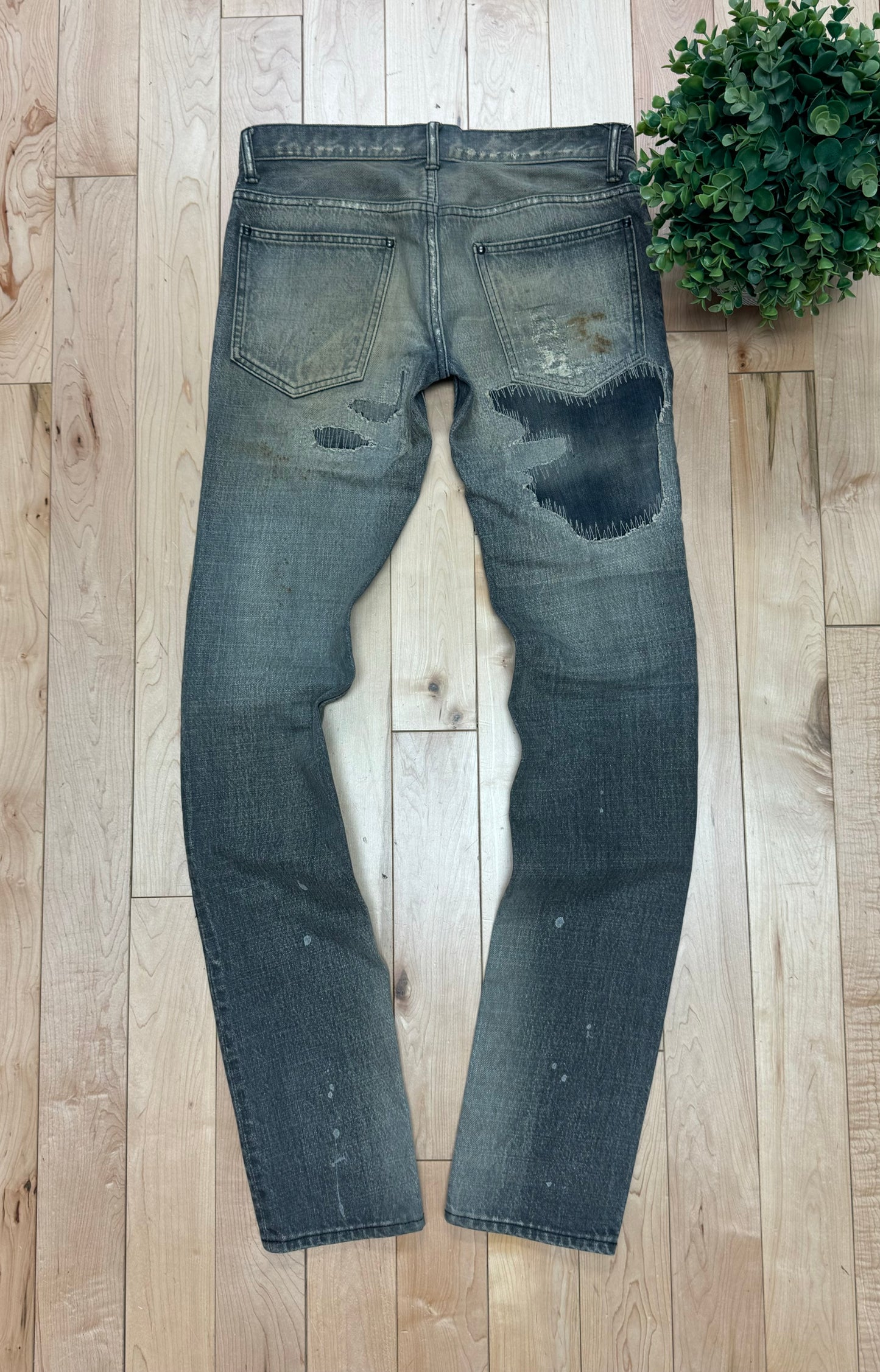 Pledge Distressed Repair Black Slim/Skinny Jeans