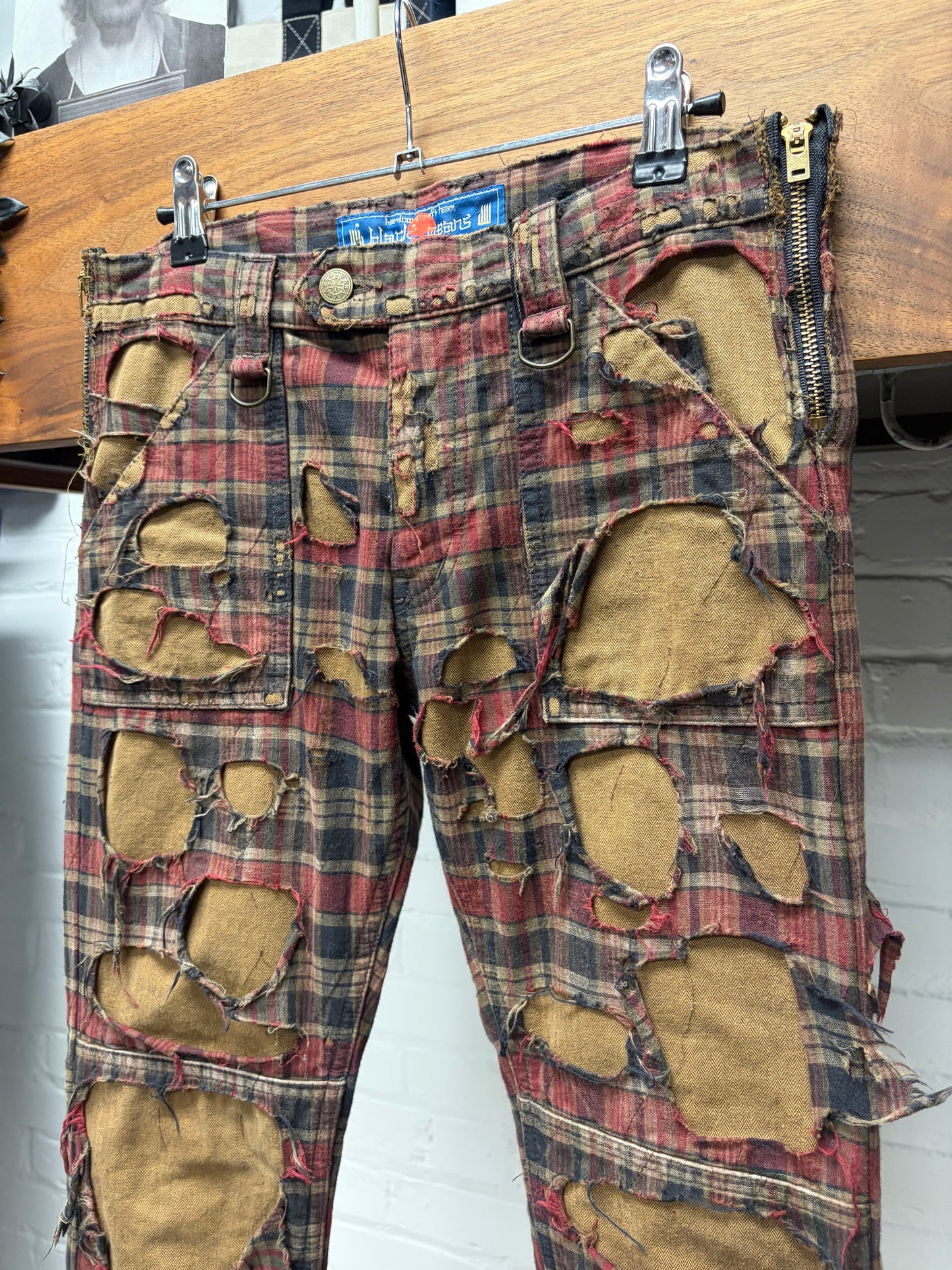 Blackmeans ‘Crust Punk’ Thrash Distressed Plaid Scab Pants