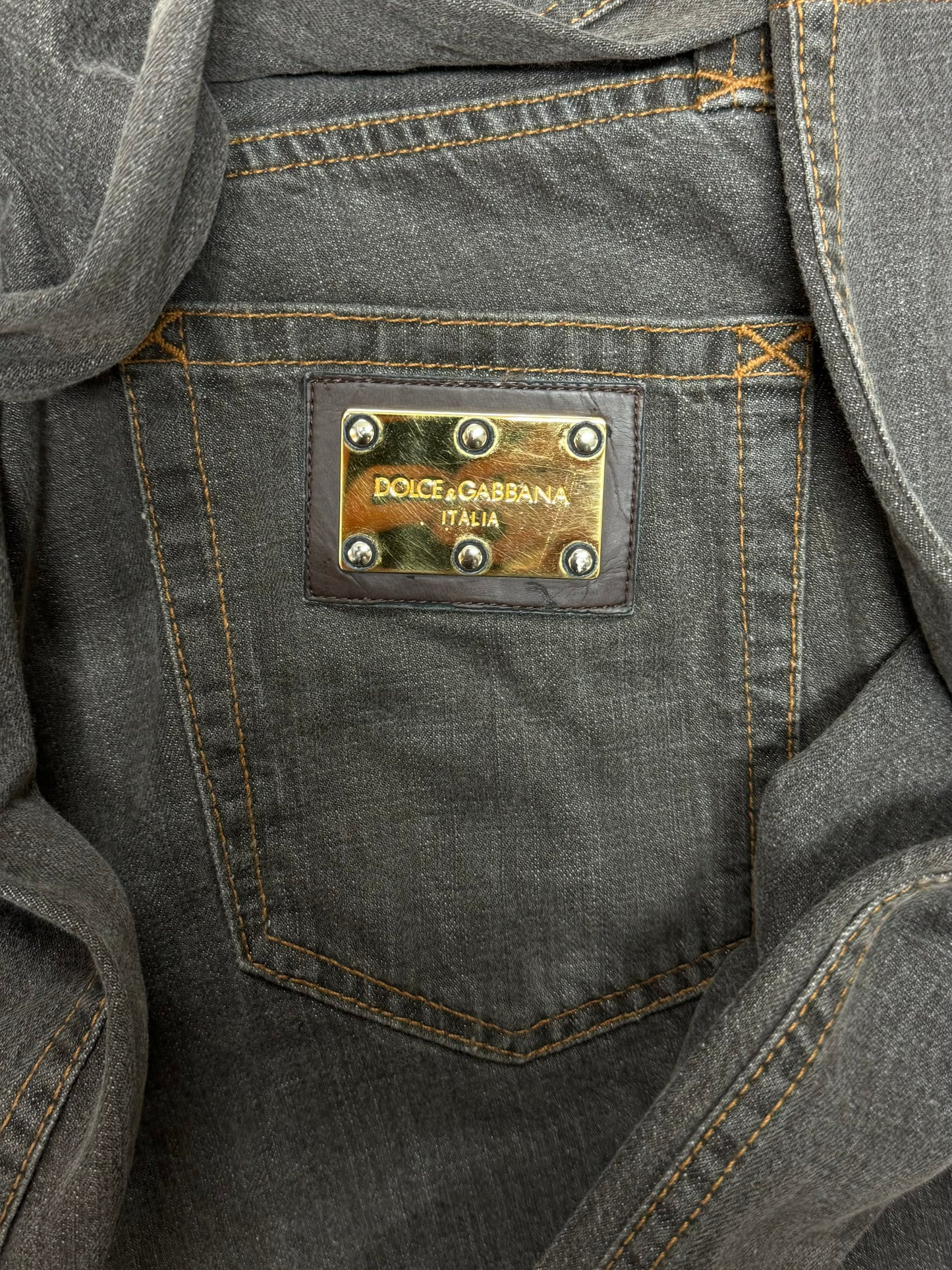 2000s Dolce & Gabbana Wide Cut Grey Denim