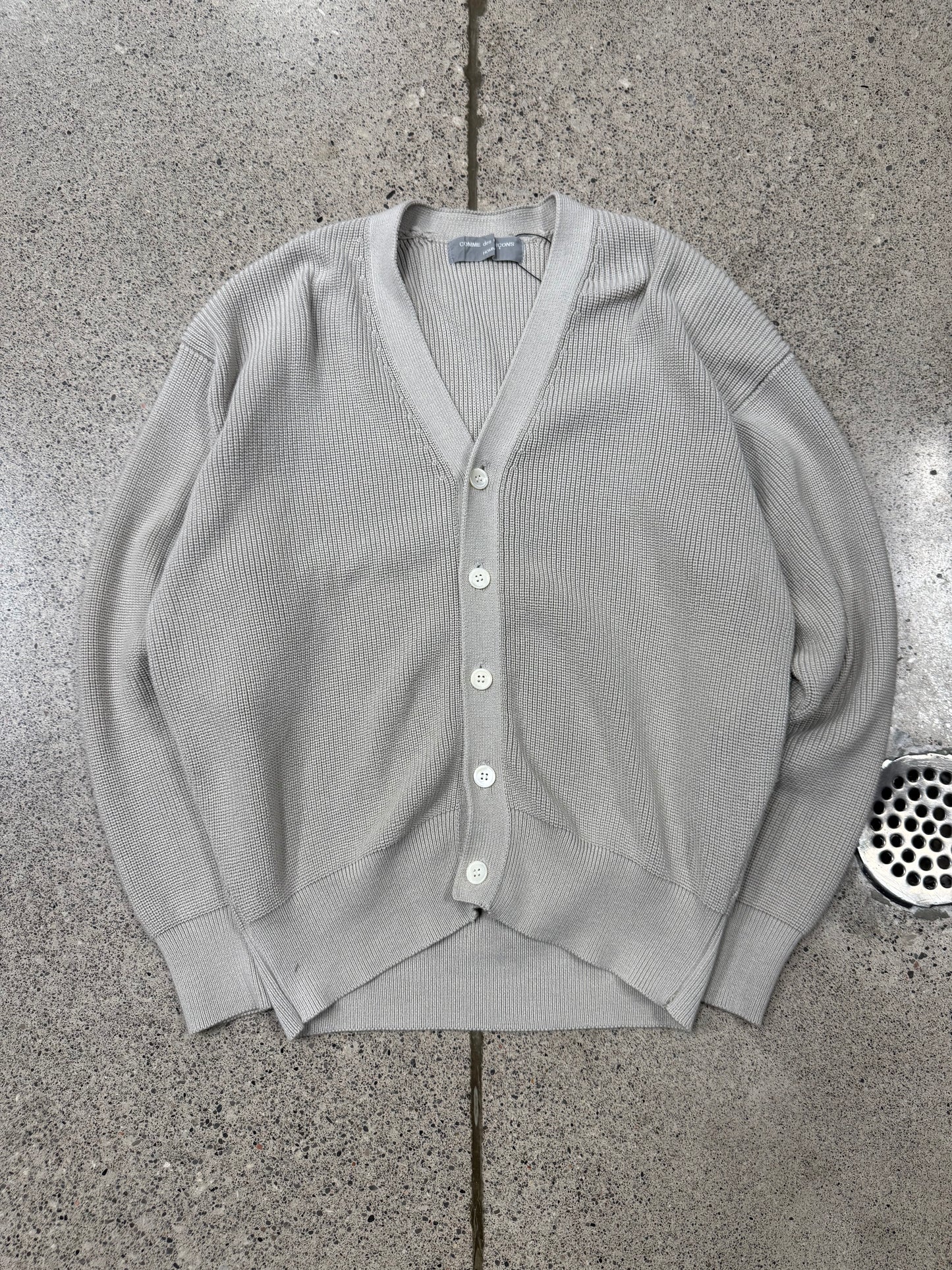 1989 Comme Des Garçons Homme Drop Shoulder Ribbed Cardigan