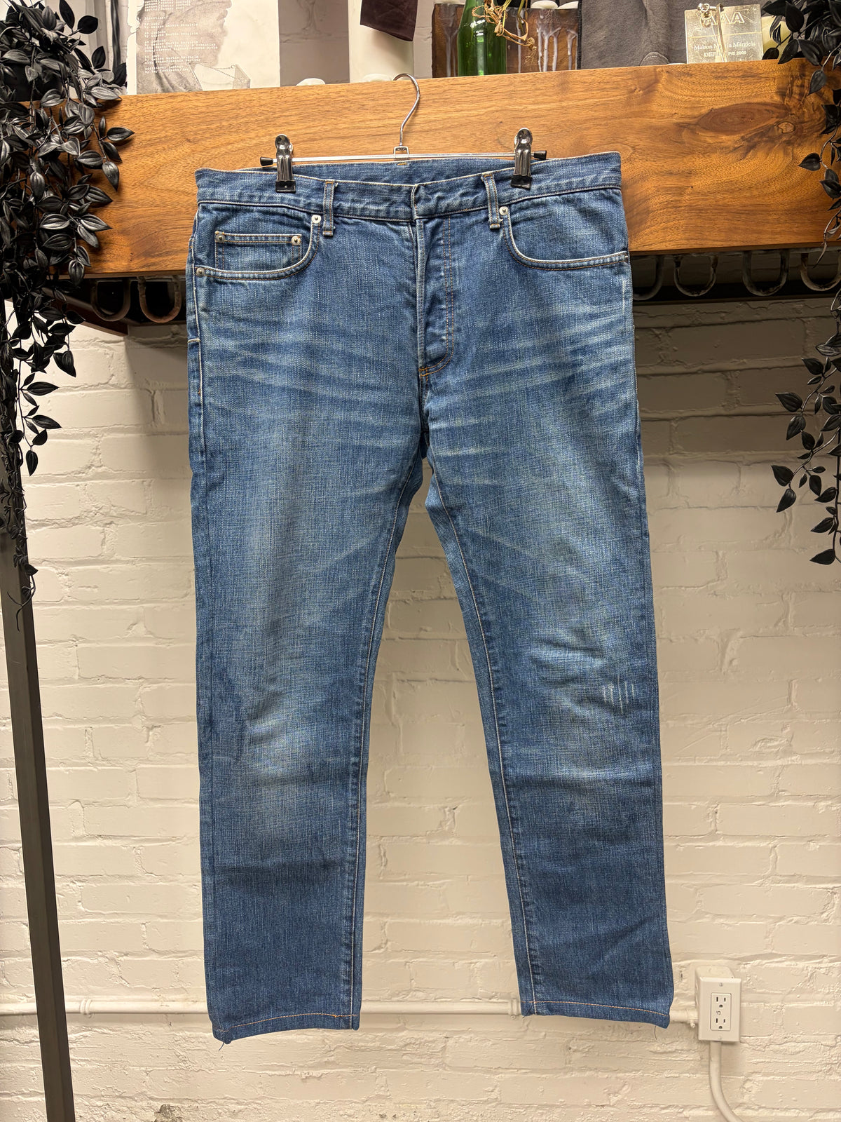 Dior Homme Blue ‘Clawmark’ Distressed Skinny Jeans