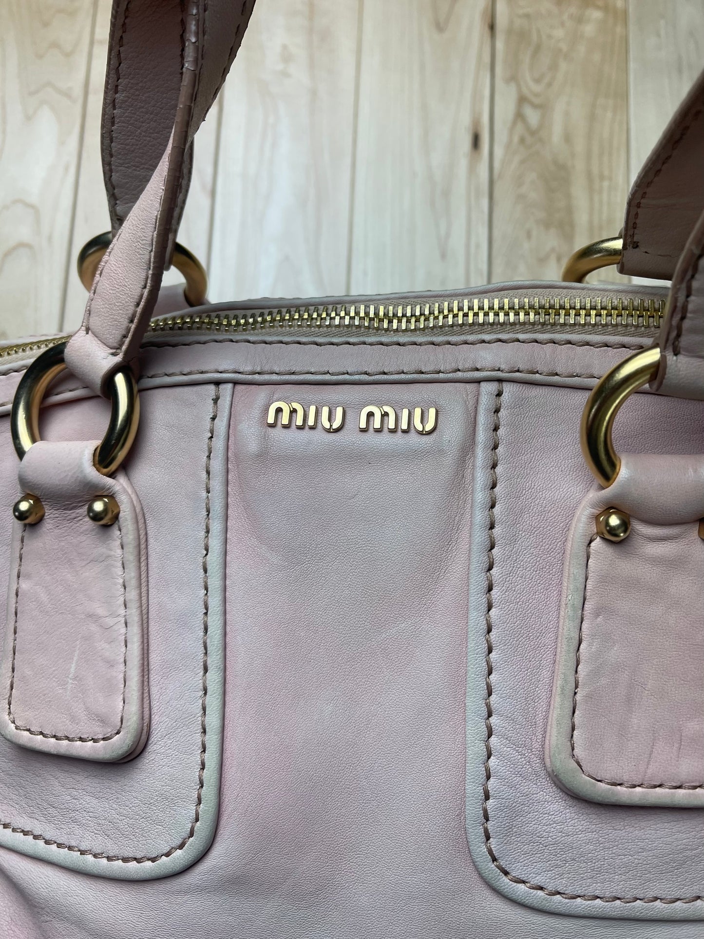 Miu Miu Jumbo Pink Leather Top Handle/Shoulder Bag