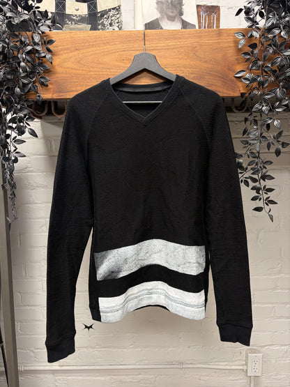 SS2016 Julius Cotton Jacquard Striped Appliqué Sweater