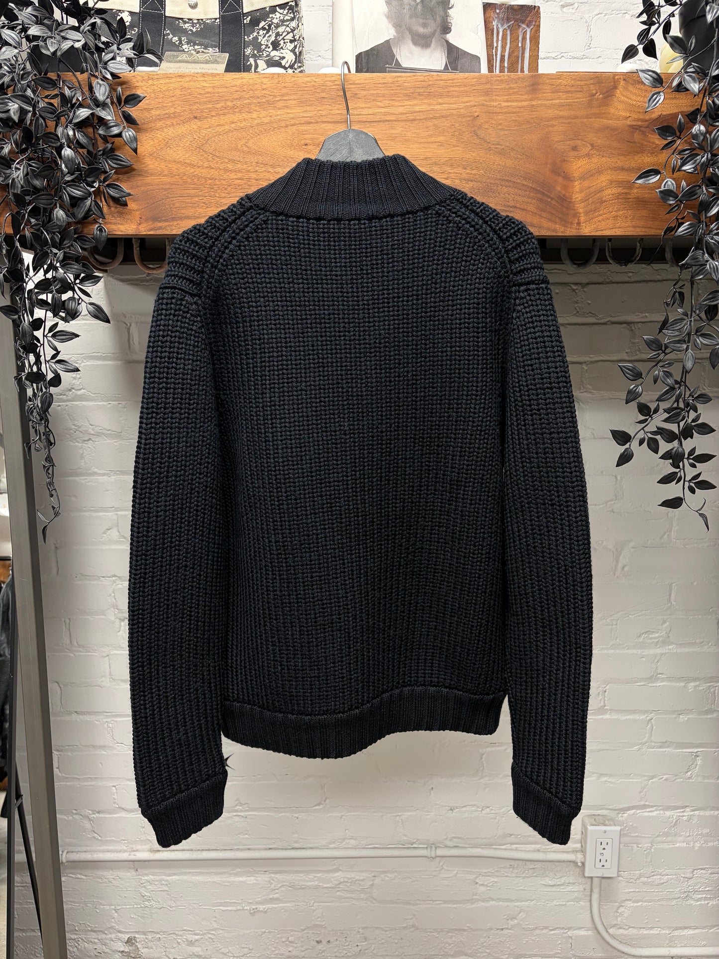 Vintage Gucci Genuine Bamboo Toggle Merino Wool Black Wool Knit Cardigan