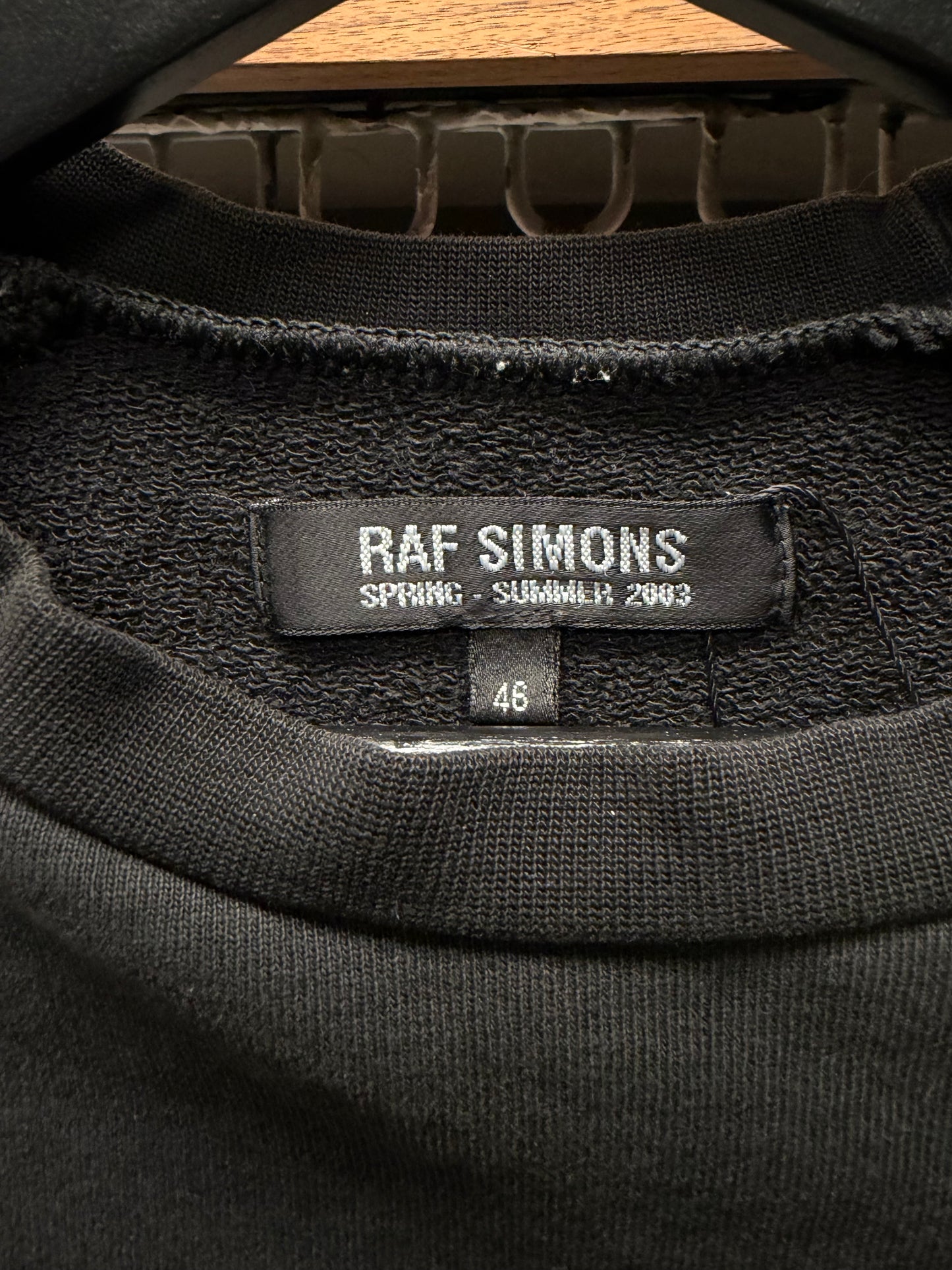 SS2003 Raf Simons ‘Consumed’ Commodity Black/Red Script Sweatshirt