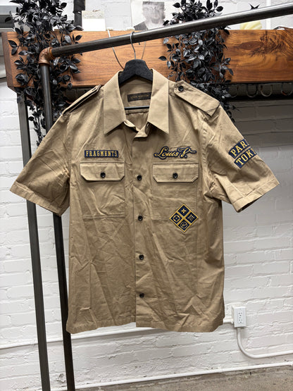2017 Louis Vuitton x Fragment Military Inspired ‘Badges’ Collared Shirt