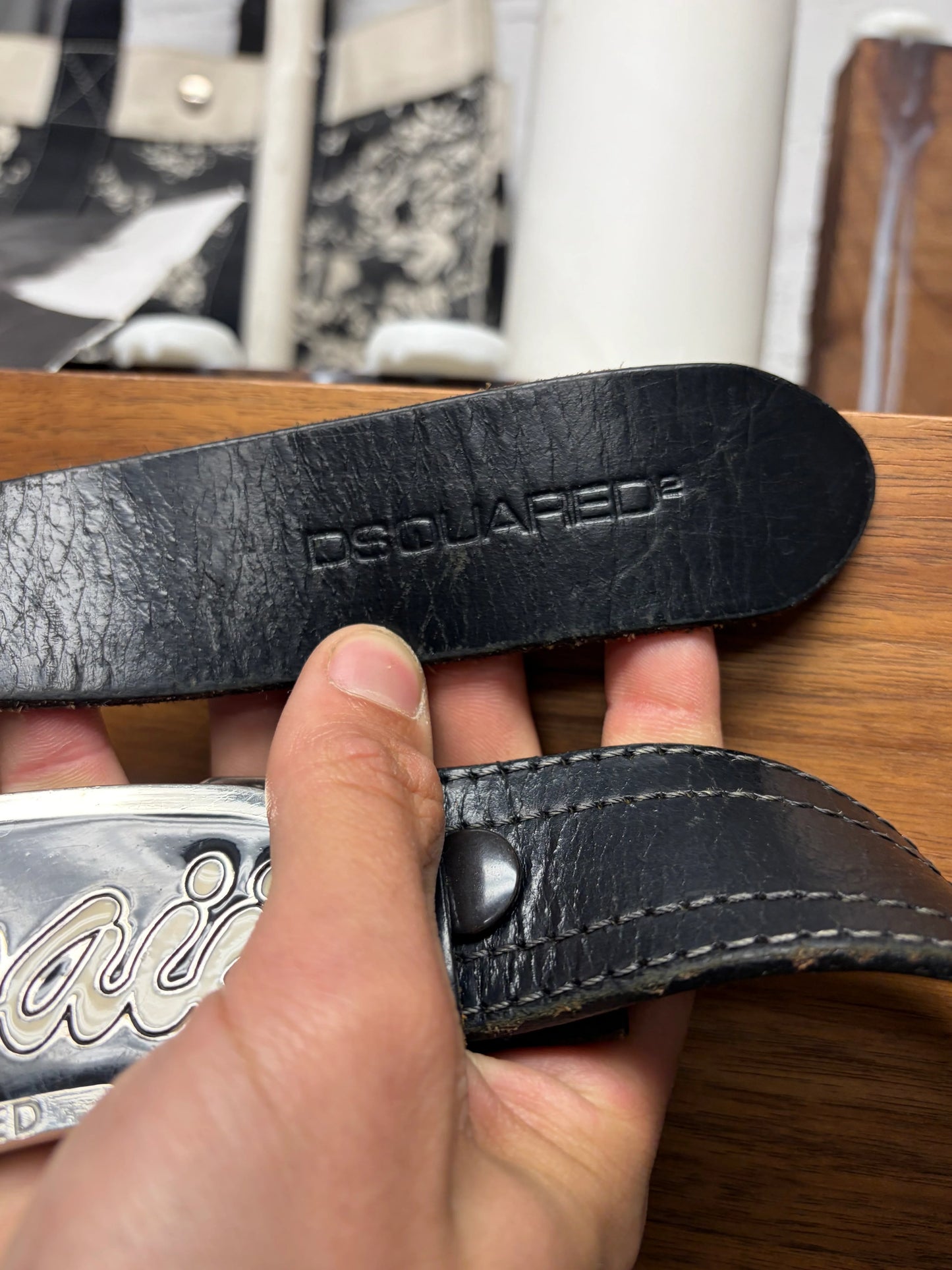 SS2005 Dsquared2 ‘Hawaii’ Black Leather Belt