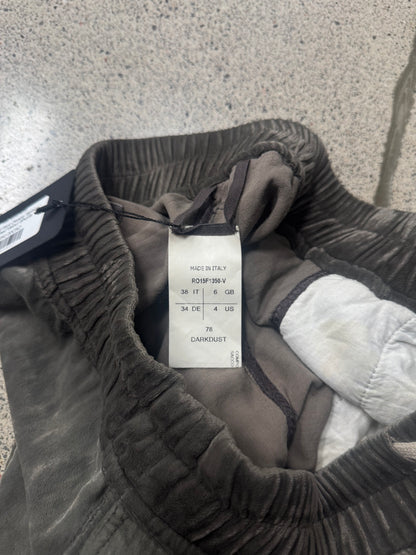 AW2015 Rick Owens ‘Sphinx’ Dark Dust’ Velour Drop Crotch Shorts