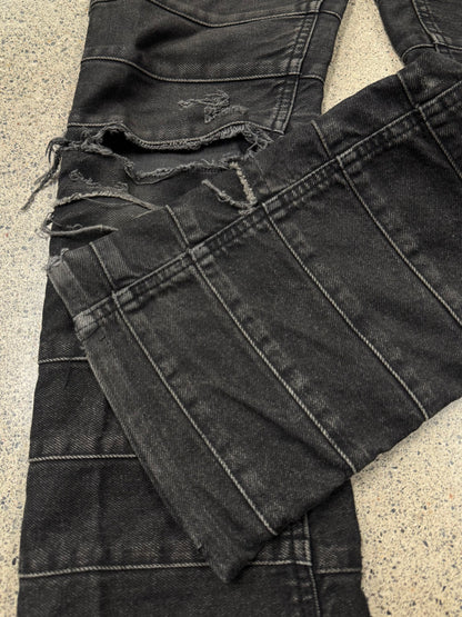 OG Hysteric Glamour ‘Hagi’ Black Patchwork Flared Denim