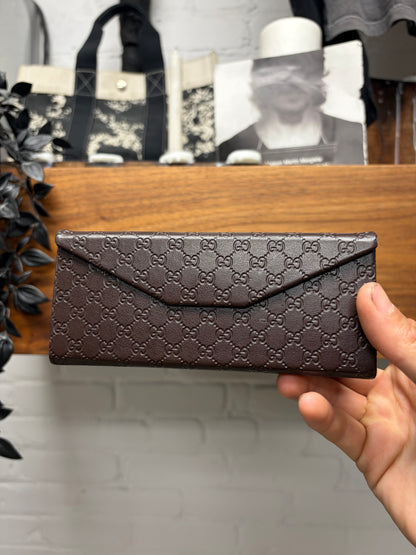 Gucci Brown Tinted/Silver Frame Rimless Sunglasses