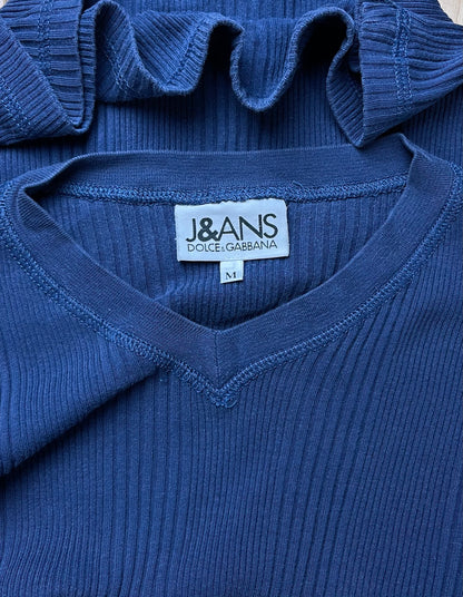 Vintage Dolce & Gabbana Jeans Ribbed V-Neck Sweater