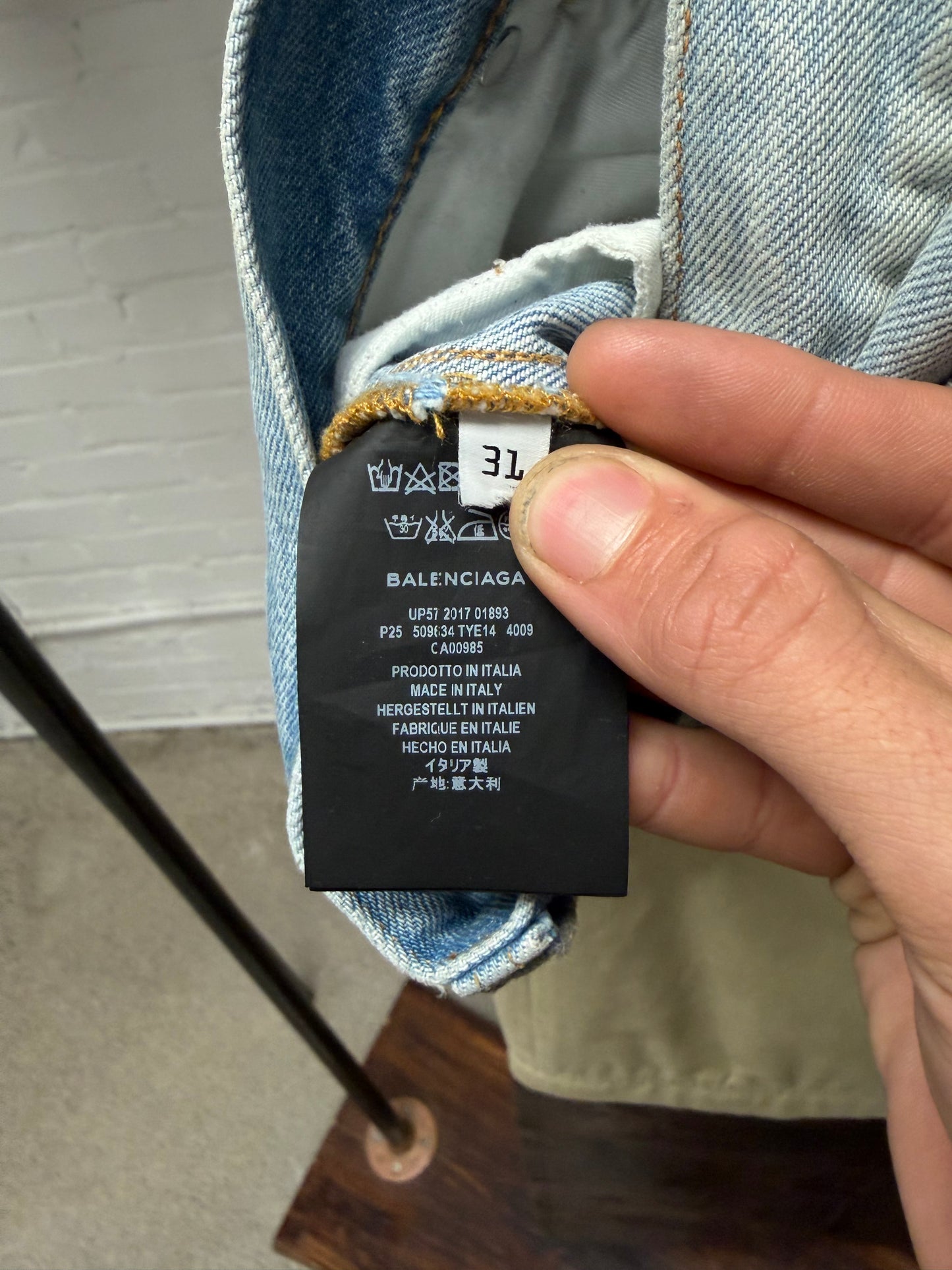 SS2018 Balenciaga Runway ‘Convertible’ 3/1 Zip Leather/Denim Pants