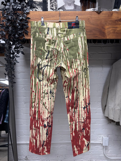 AW1998 Jean Paul Gaultier ‘Vampire’ Blood Drip Straight Leg Denim