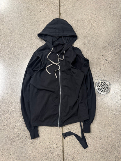 Rick Owens DRKSHDW ‘Sleeve Cutout’ Zip-Up Hoodie