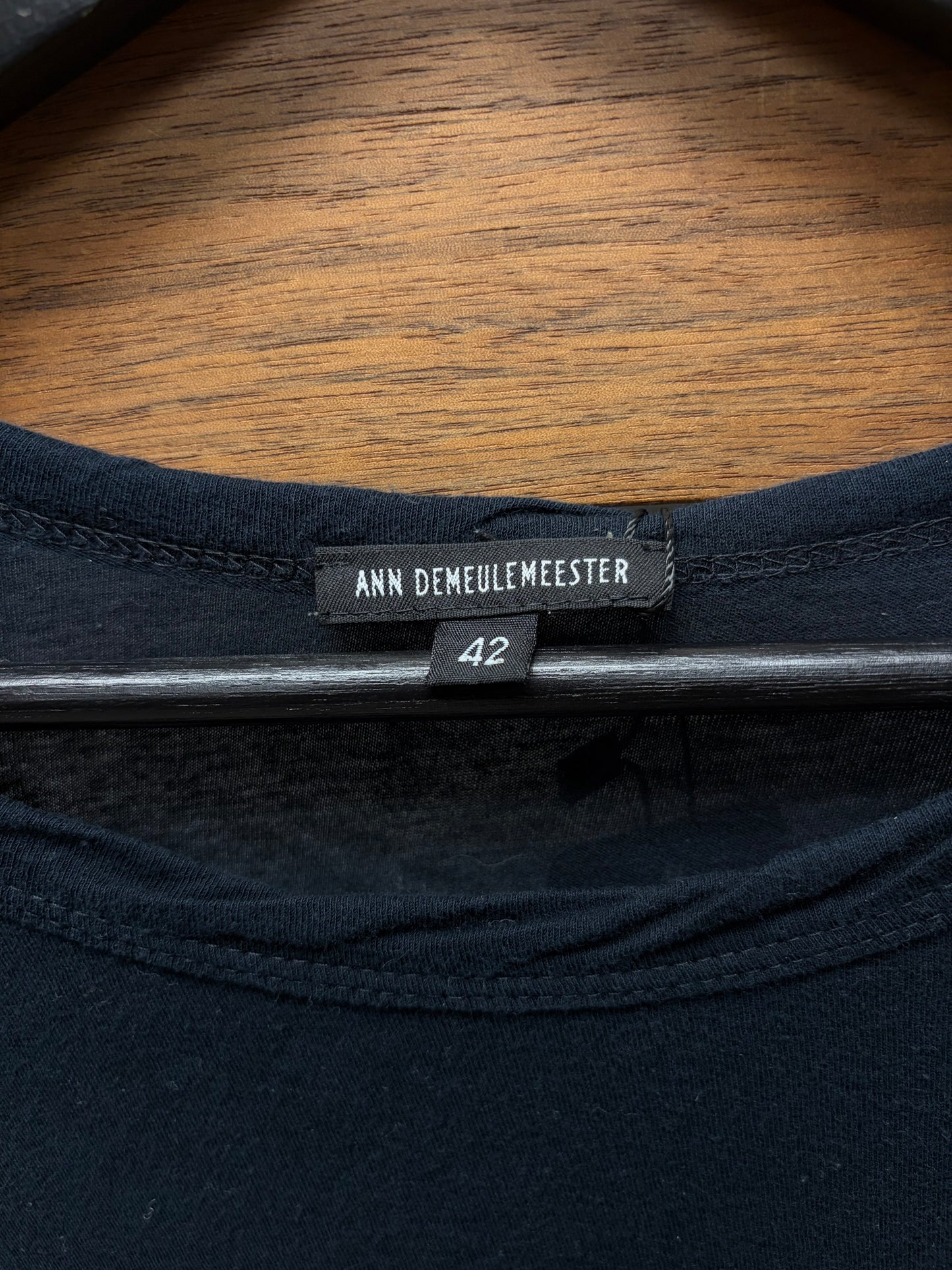 Ann Demeulemeester Black Semi-Sheer Cotton Long Sleeve Shirt
