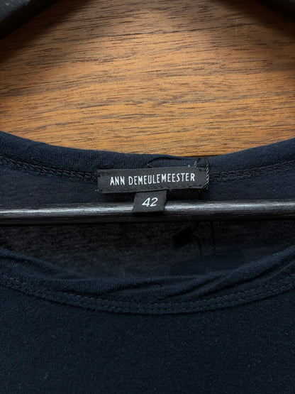 Ann Demeulemeester Black Semi-Sheer Cotton Long Sleeve Shirt