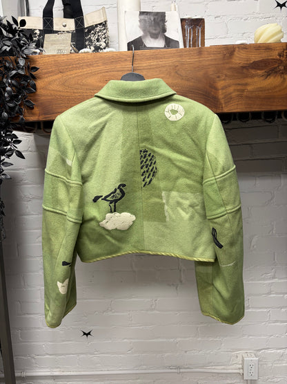 1989 Comme Des Garçons Cropped Wool Patchwork Jacket