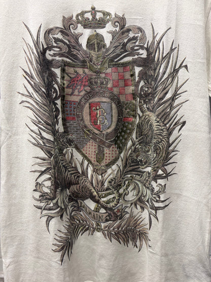 SS2016 Balmain ‘Thorn Crest’ White Logo Graphic T-Shirt