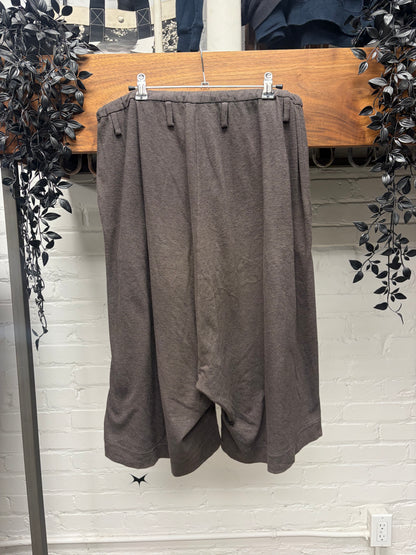 Yohji Yamamoto ‘Y’s’ Brown Drop Crotch Drawstring Shorts