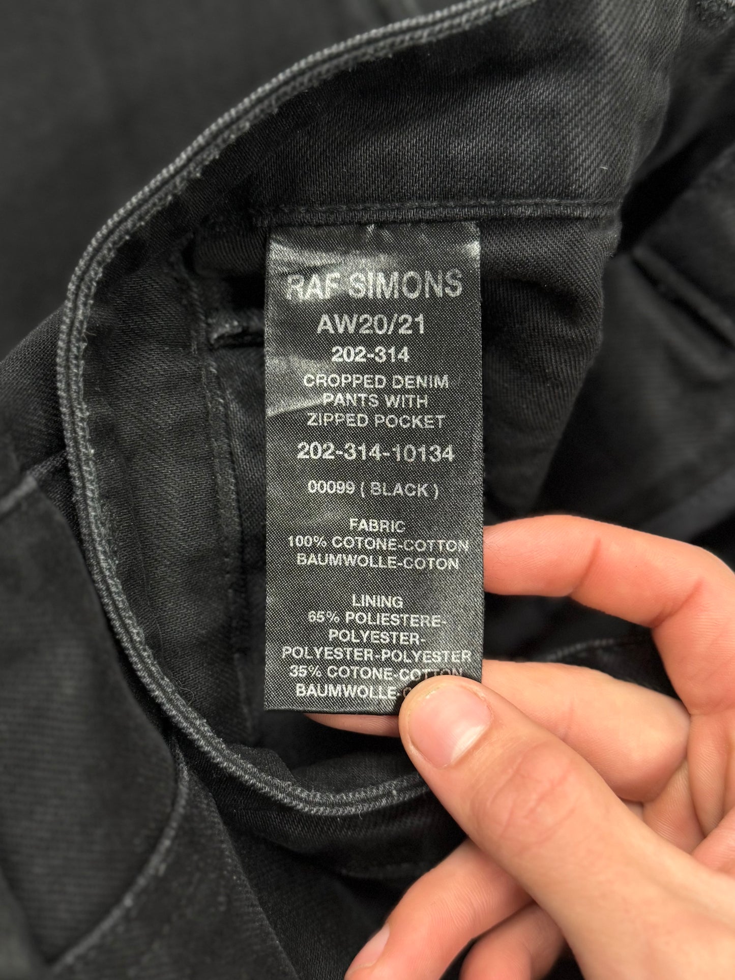 AW2020 Raf Simons ‘Chain’ Raw Hem Denim