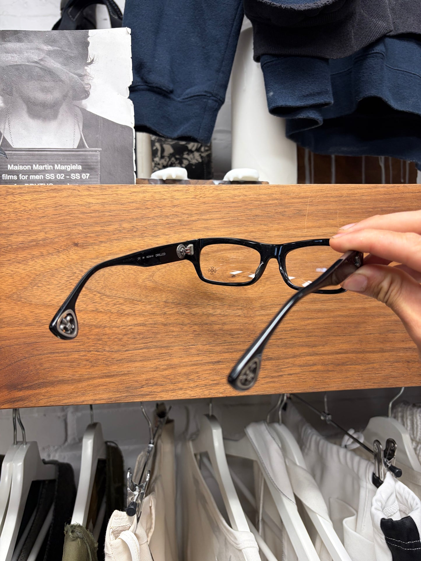 Chrome Hearts ‘Drilled’ Black/ 925 Silver Fleur de Lis Prescription Frames