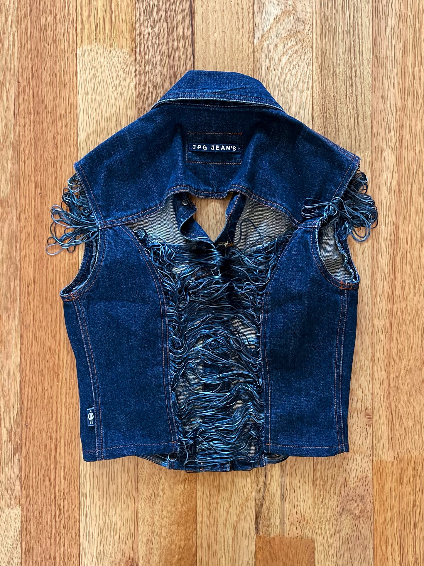 Vintage Jean Paul Gaultier Fringe Deconstructed Denim Vest