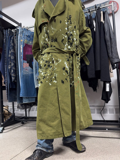 SS2022 Balenciaga ‘Artist’ Painted Military Canvas Trench Coat