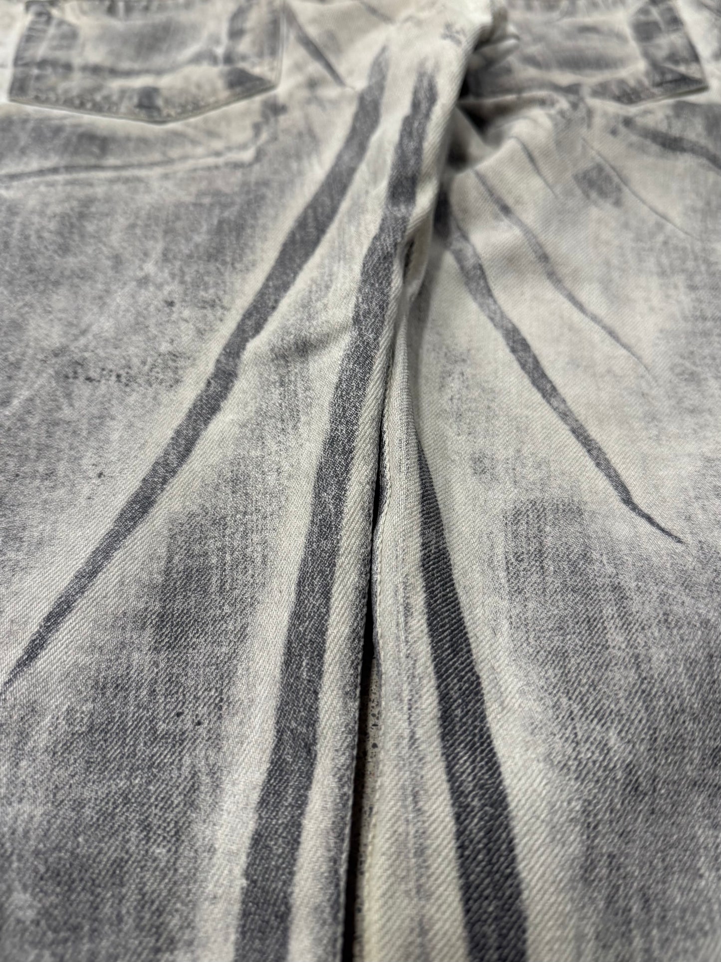 SS2010 Rick Owens ‘Gravel’ Geometric Grey Slim/Skinny Denim