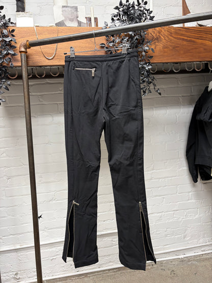 Vintage Gucci Flared Zip-Leg Opening Black Nylon Trousers