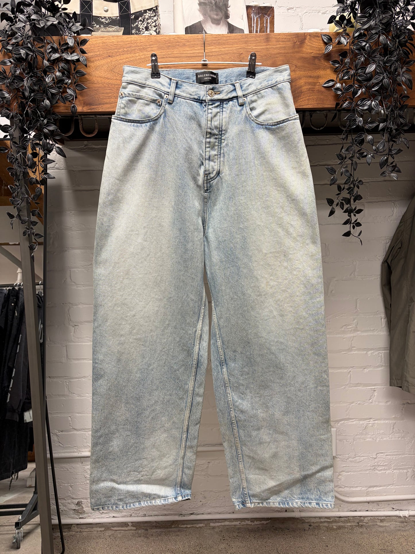 SS2024 Balenciaga ‘Size Sticker’ Dirty Blue Baggy Denim