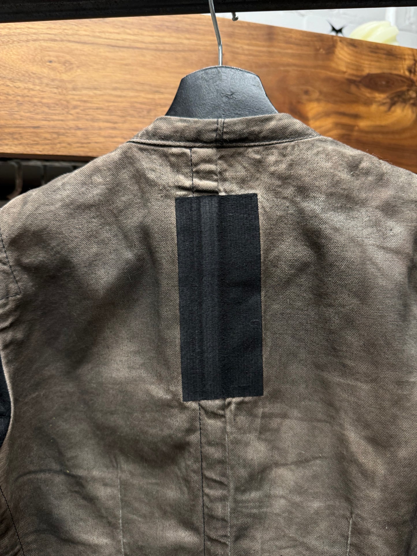 AW2005 Rick Owens ‘Slab’ Oiled Dust Brown Denim Jacket