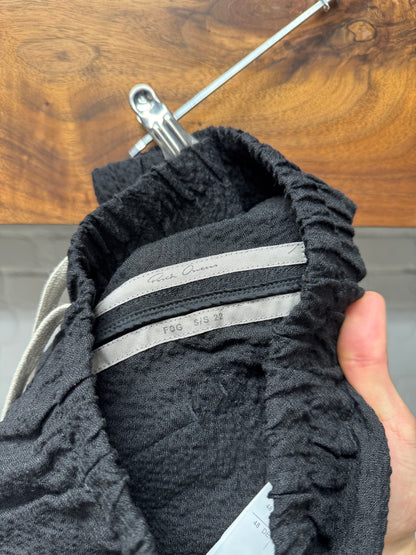 SS2022 Rick Owens ‘Fogachine’ Berlin Relaxed Black Drawstring Pants