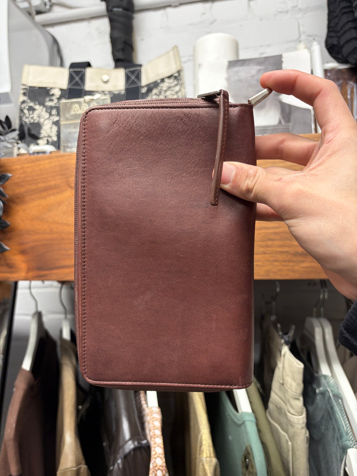 AW2014 Rick Owens ‘Moody’ Aged Brown Leather Long Wallet