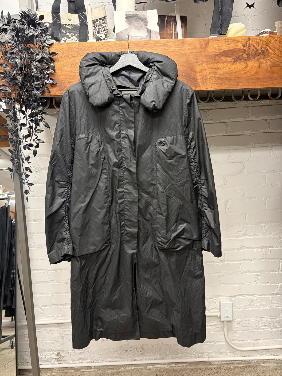 Vintage Helmut Lang ‘Pillow Neck’ Black Long Full Length Coat