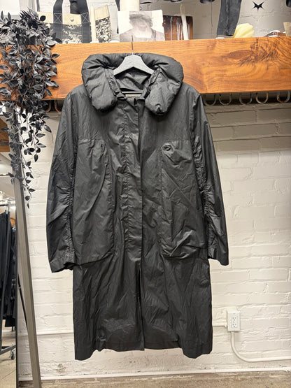 Vintage Helmut Lang ‘Pillow Neck’ Black Long Full Length Coat