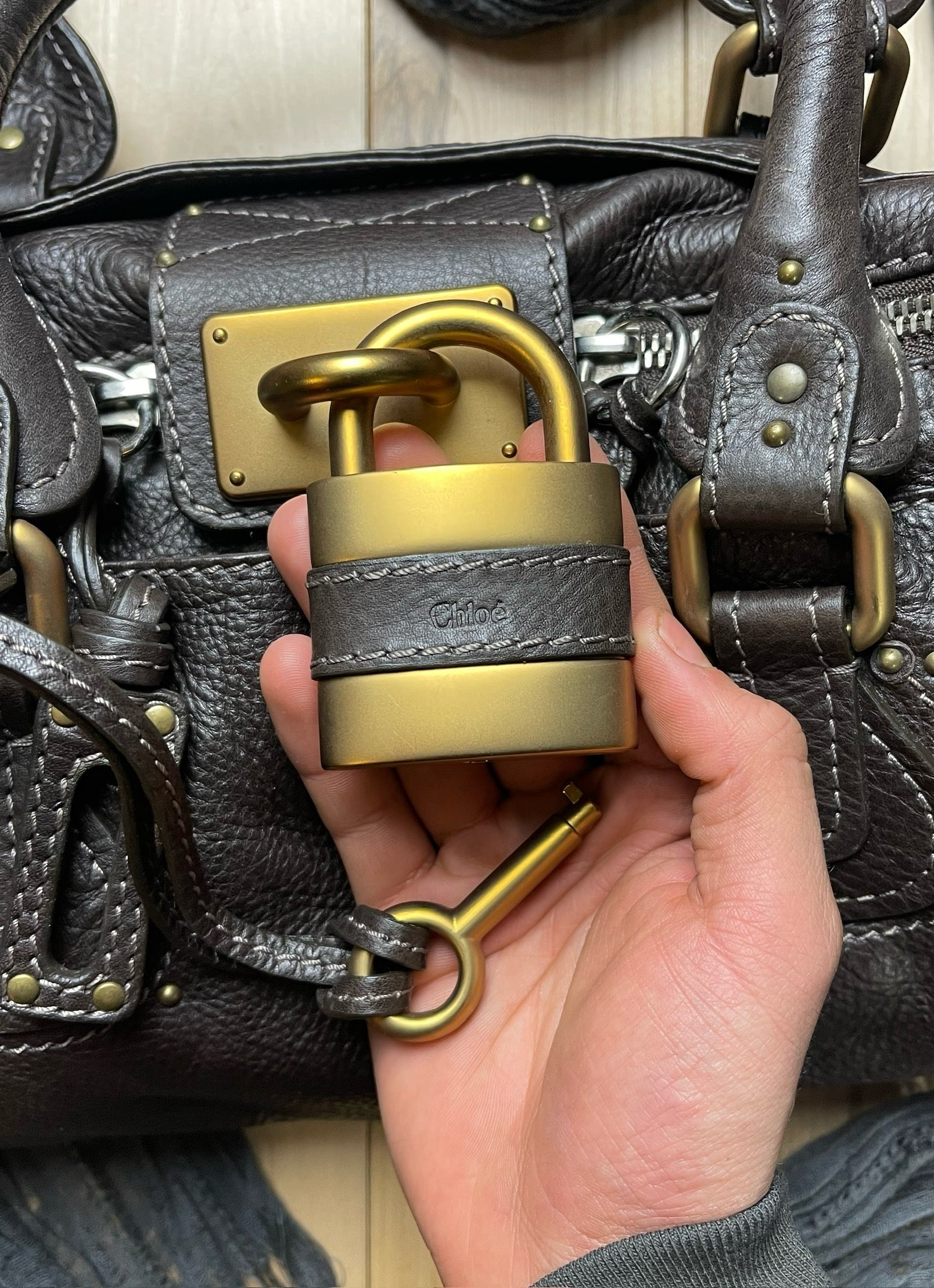 Chloe Paddington Lock Key Brown Leather Bag