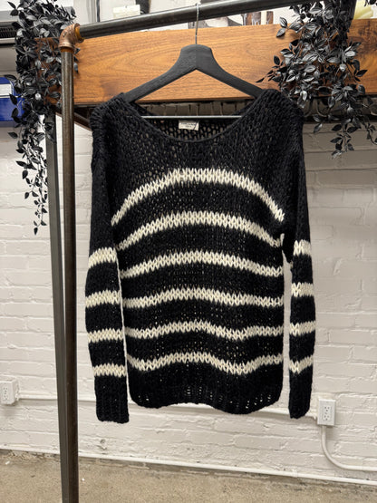 2016 Saint Laurent by Hedi Slimane ‘Loose Gauge’ Wool Striped Knit Sweater