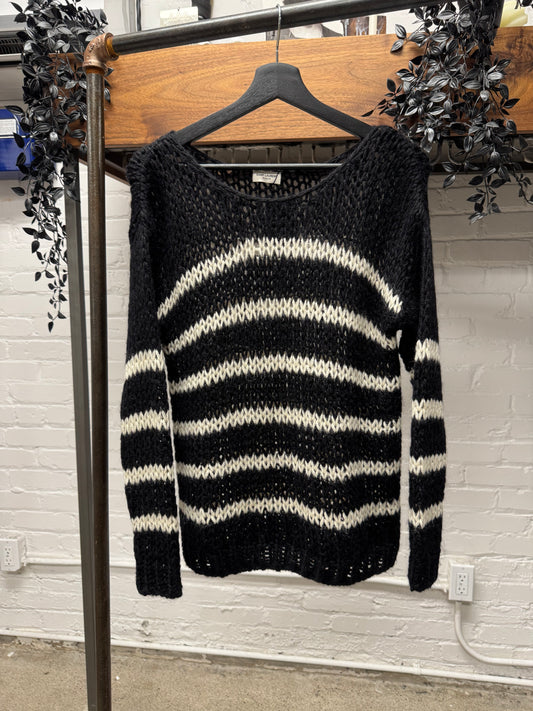 2016 Saint Laurent by Hedi Slimane ‘Loose Gauge’ Wool Striped Knit Sweater