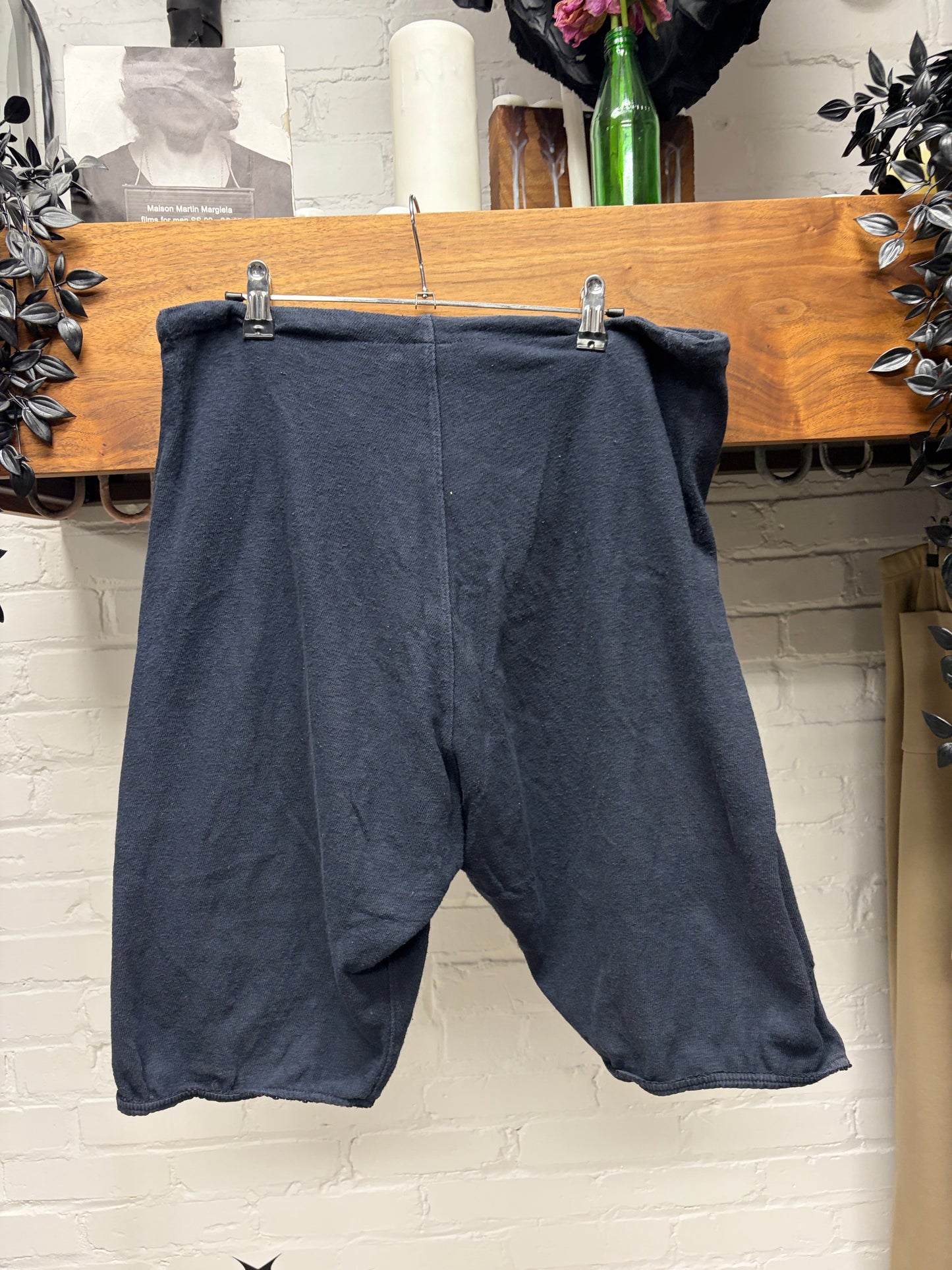 Kapital Navy Blue ‘Sailor’ Button Flap Cotton Cutoff Shorts