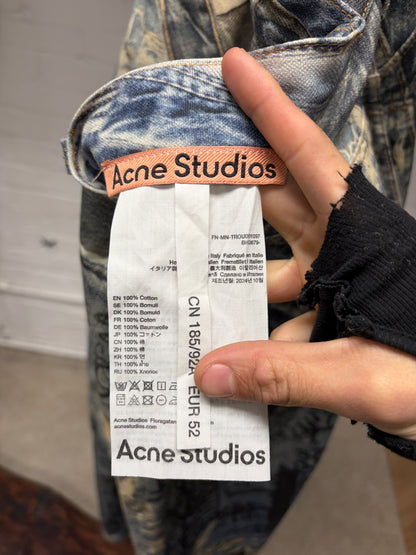2023 Acne Studios ‘Trompe L’œil’ Distressed Graffiti Super Baggy Denim