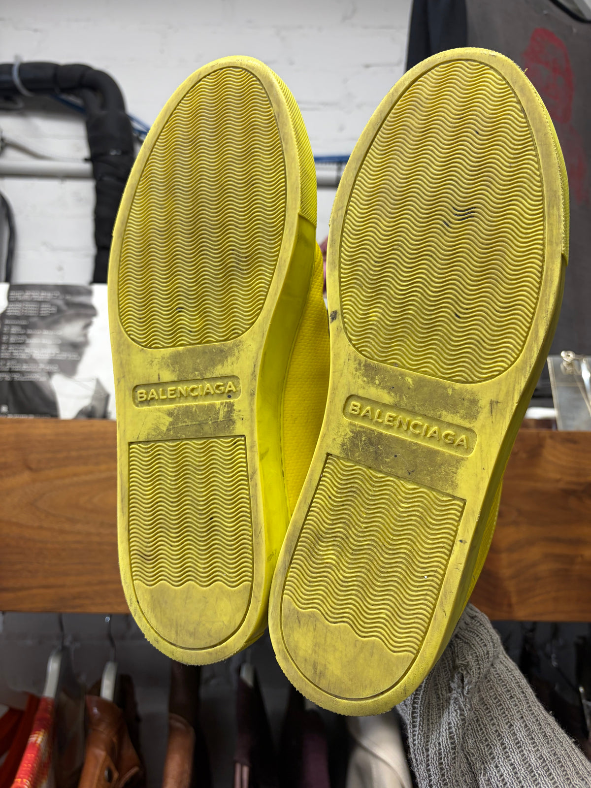Balenciaga Yellow Lambskin Leather ‘Arena’ Low Top Sneakers