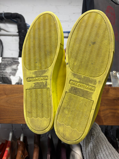 Balenciaga Yellow Lambskin Leather ‘Arena’ Low Top Sneakers