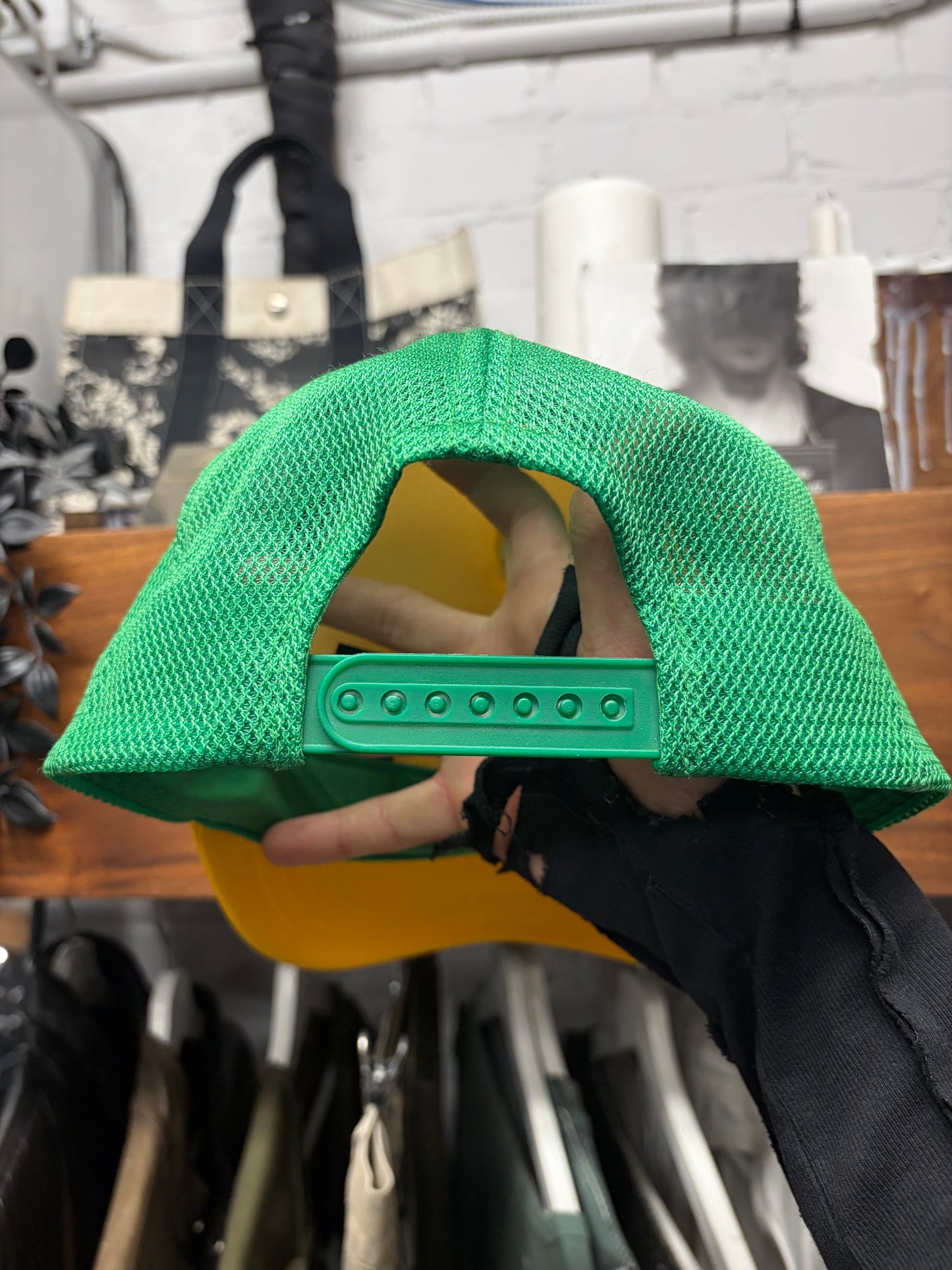 Hysteric Glamour ‘Drive In Theatre’ Yellow/Green Mesh Trucker Hat