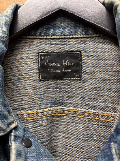Number (N)ine ‘Pain Patch’ Blue Denim Trucker Vest