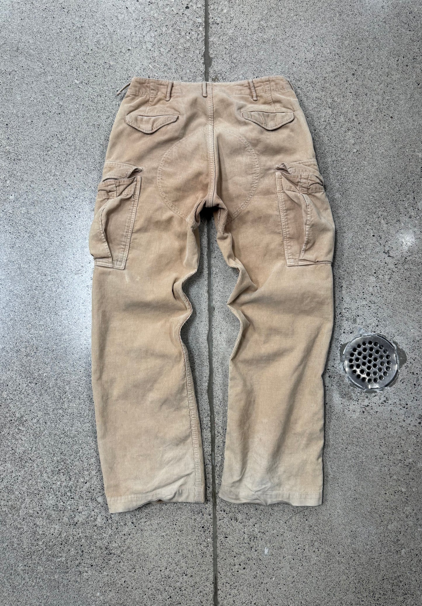 Kapital Wide Leg Corduroy Cargo Pants