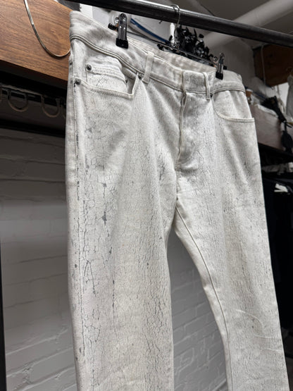2014 Balenciaga ‘Paint Cracked’ White Skinny Jeans