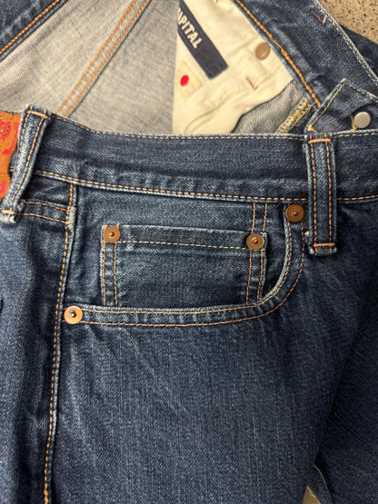 Kapital Straight Leg Washed Blue Denim