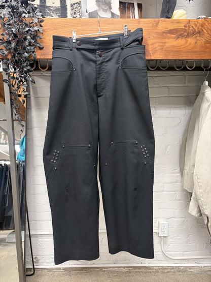 Kiko Kostadinov Striped Black ‘Anthras’ Studded Wide Leg Pants
